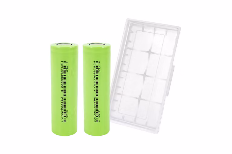 2 batterie ricaricabili 18650 da 3,6 V 2900 mAh, incluse le scatole di custodia