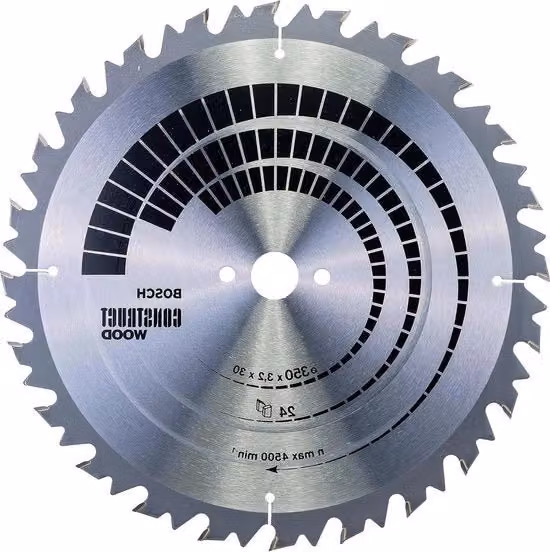 Lama circolare per legno costruttivo con 24 denti, colore argento, Diametro: 350 mm, Spessore: 30 mm, Foro: 32 mm