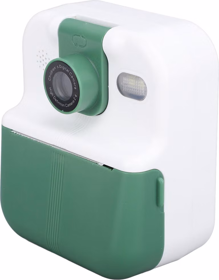 Fotocamera, stampa istantanea, schermo IPS da 2,4 pollici, selfie digitale, con video a 1080P, portatile, da viaggio, per ragazzi, ragazze, bambini da 3 a 12 anni, verde