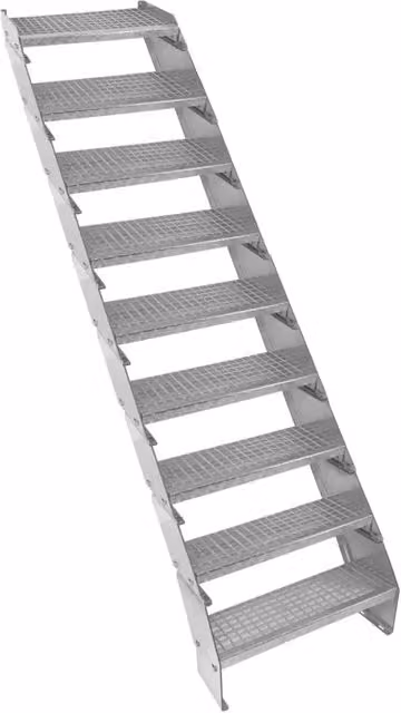 Scala metallica a 9 sezioni in acciaio zincato argento MONSTER SHOP Altezza: 60 cm