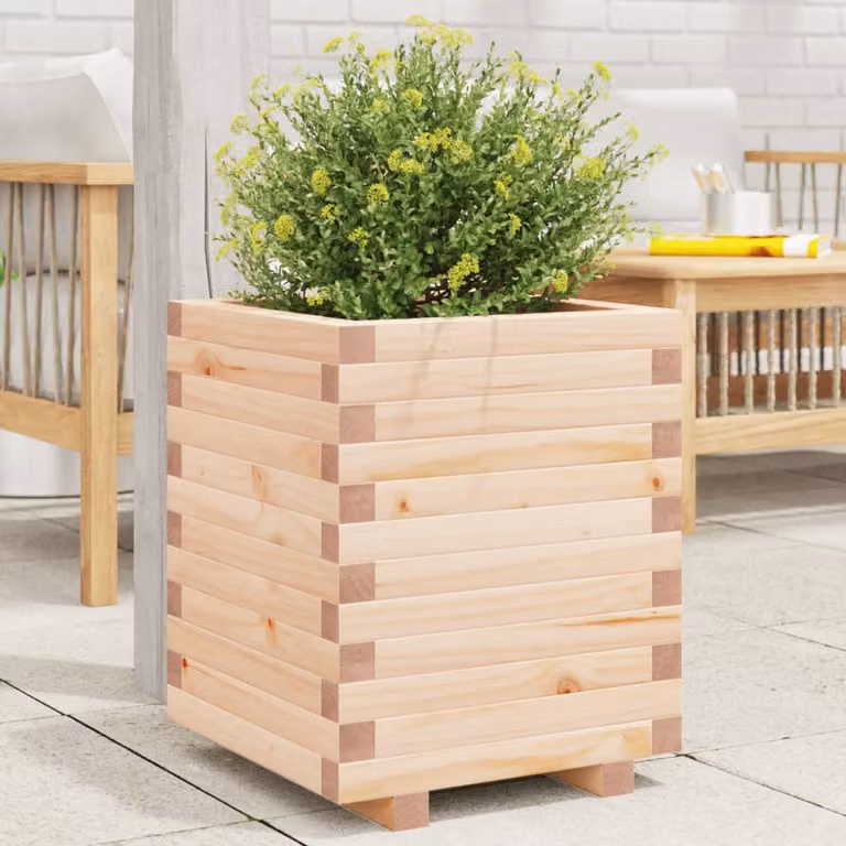 Fioriera da giardino vidaXL in legno di pino, colore marrone/beige, L/P/H: 40 x 40 x 49,5 cm