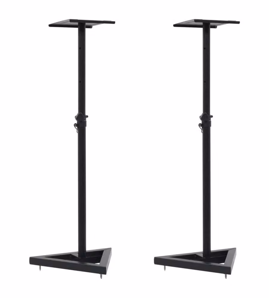 Supporti per Casse Spia da Studio 2 pz Nero in Acciaio