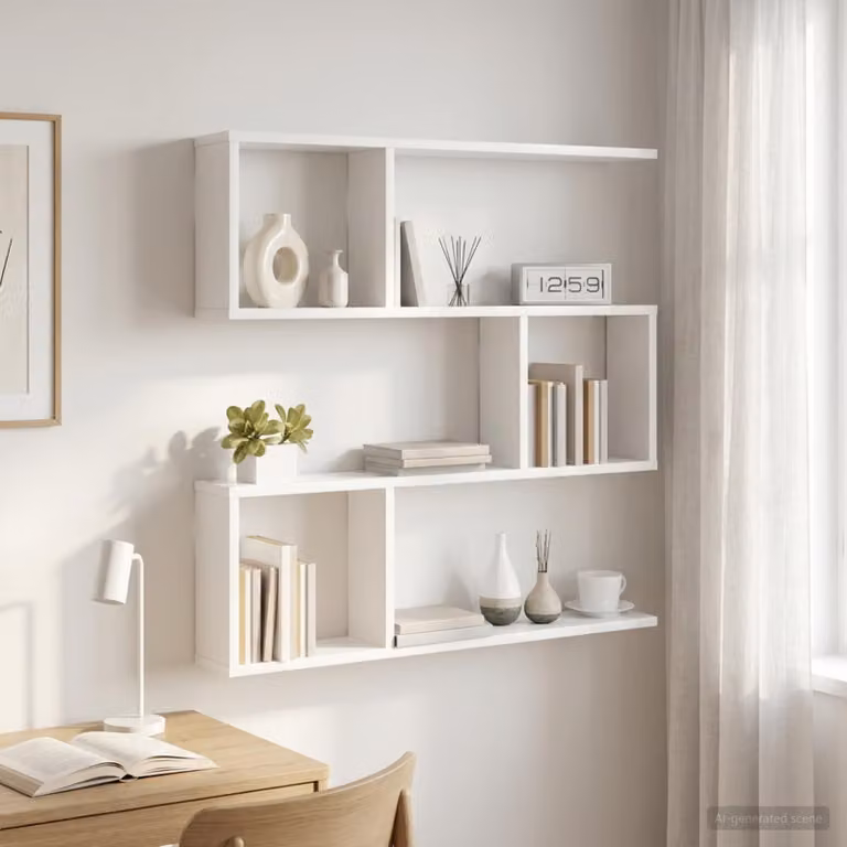 Scaffale da parete moderno vidaXL Bianco L: 80 cm, P: 12 cm, H: 79,5 cm