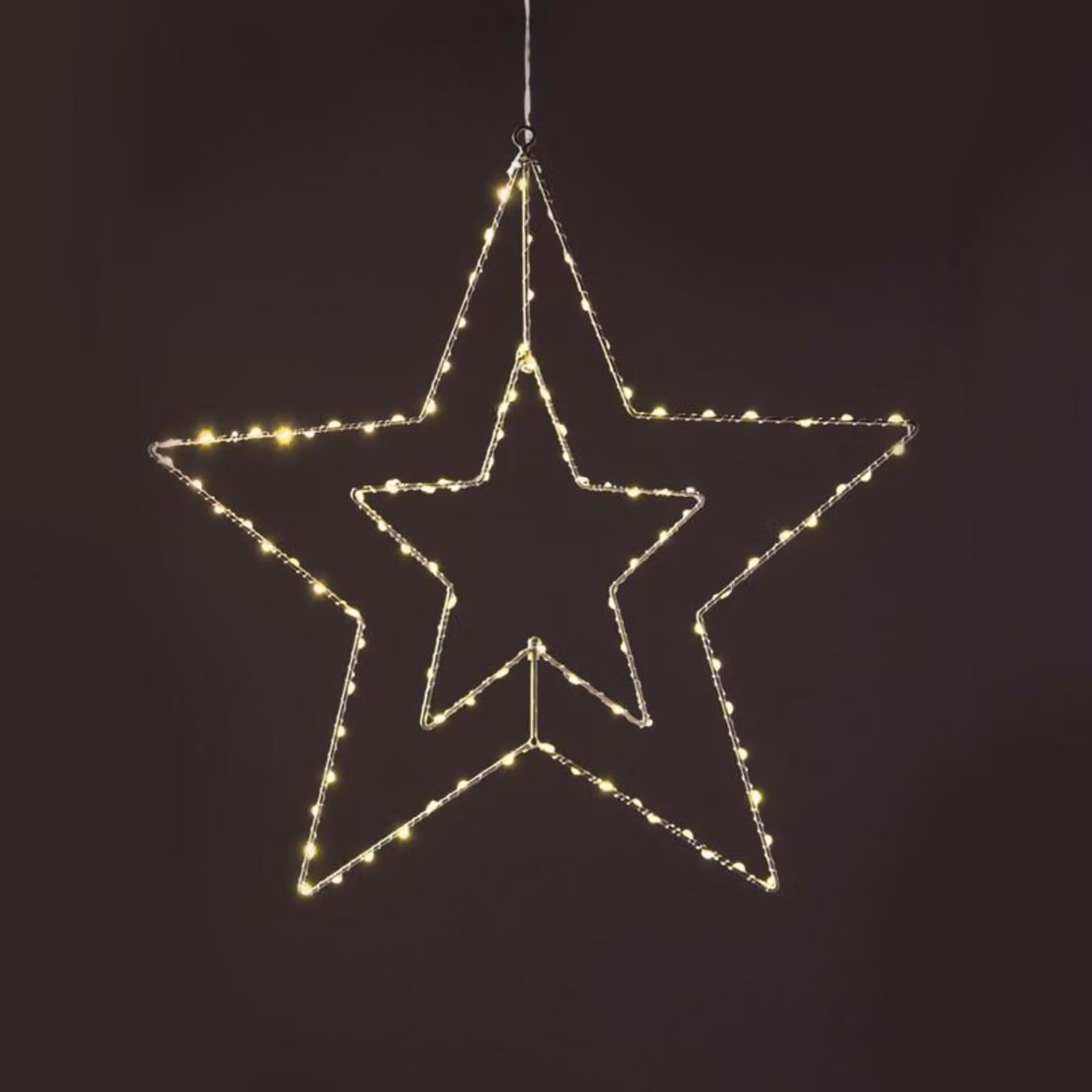 ACA Lighting Silver Star 113 LED, WW, 220-240V, IP44 56CM + 3m cavo di alimentazione trasparente X0611314224