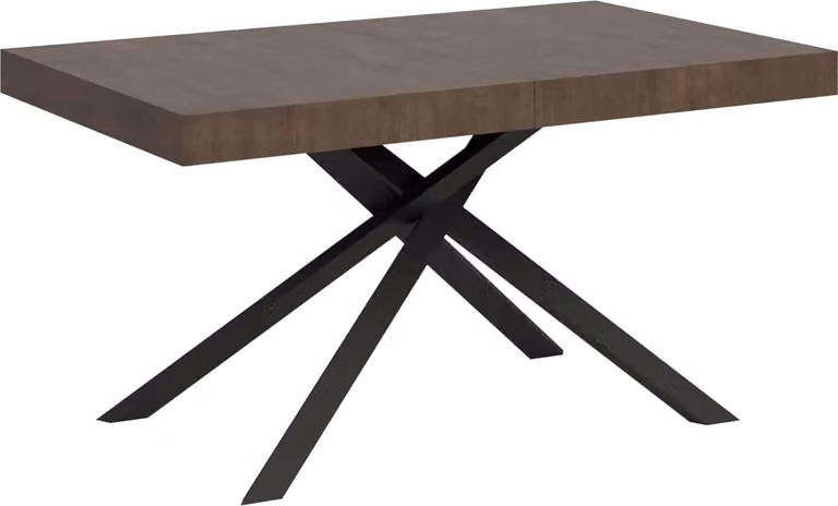 ITYHOME - Tavolo allungabile 160/420X90 cm Karida noce gambe antracite