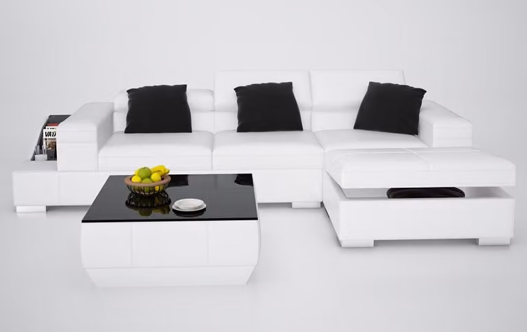 Ledersofa Sofa Couch Wohnlandschaft Ecksofa Eck Garnitur Design Modern K5006D