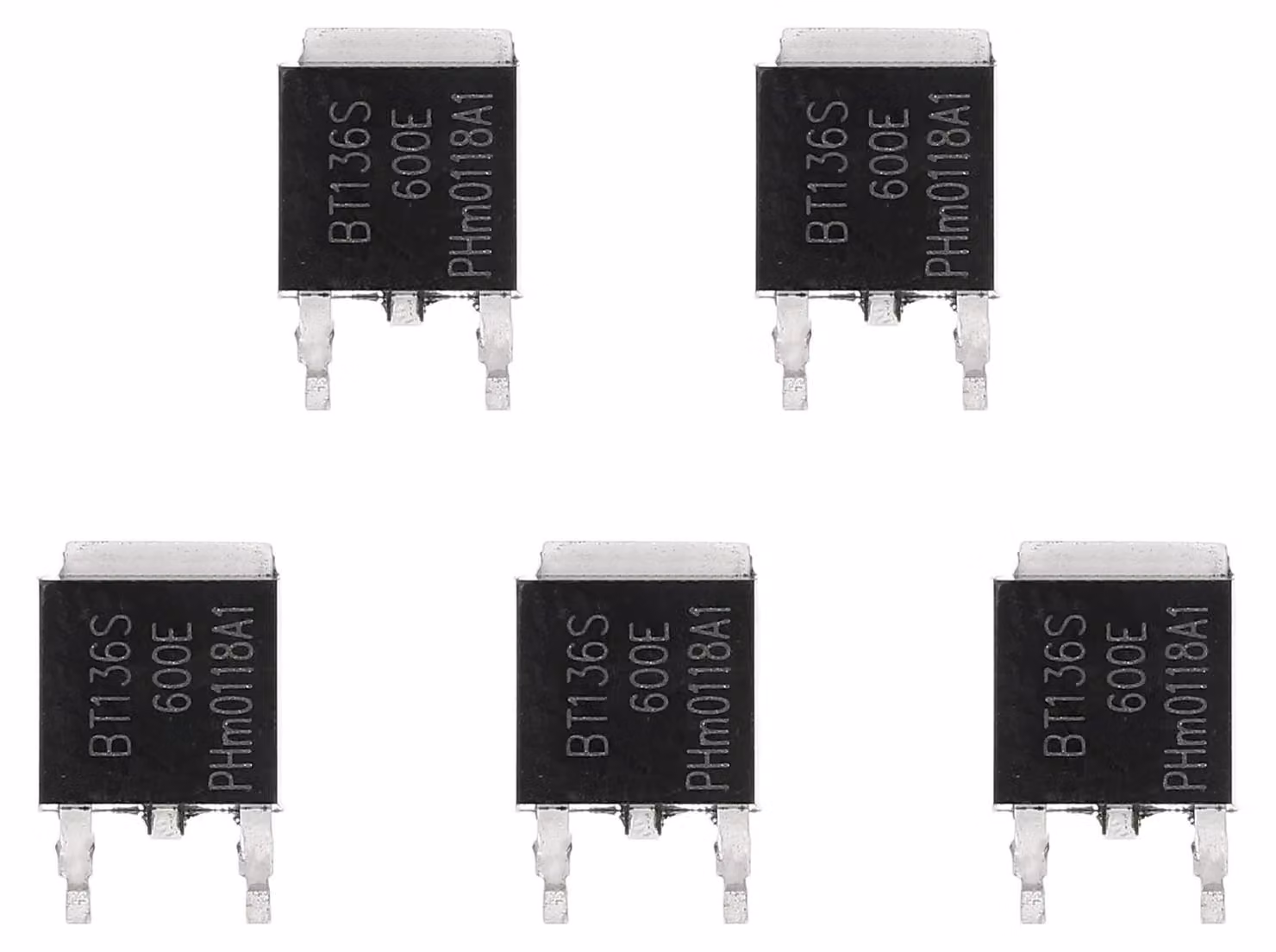5 x Tiristore BT136S-600E, involucro TO-252, 600V, 4A
