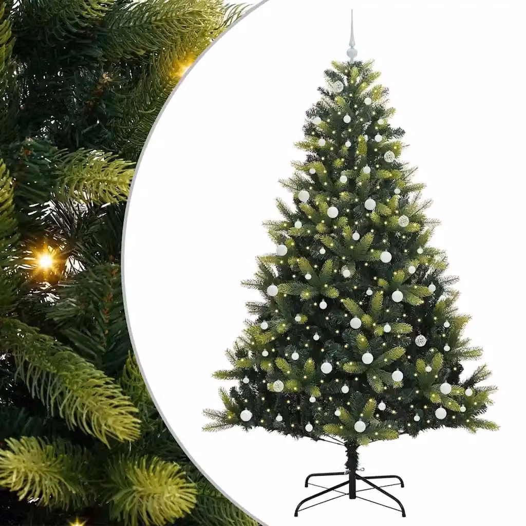 Albero di Natale Artificiale con LED Warm White verde vidaXL Altezza: 240 cm – 2