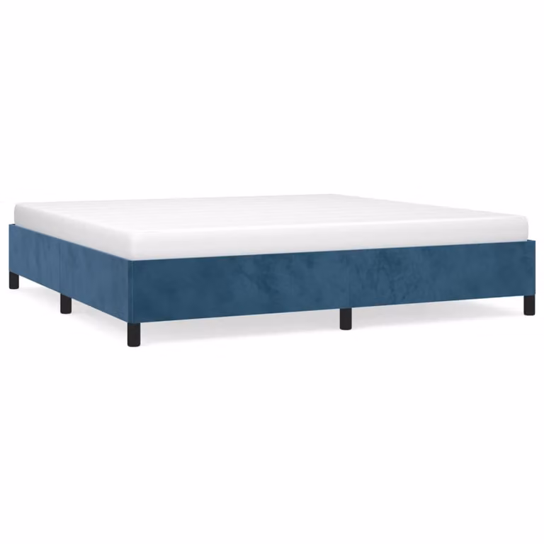 Giroletto senza Materasso Blu Scuro 200x200 cm in Velluto