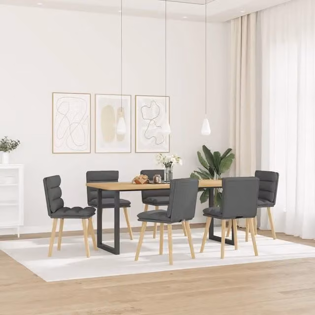 Sedie da Pranzo 6 pz Grigio Scuro in Tessuto 3315664