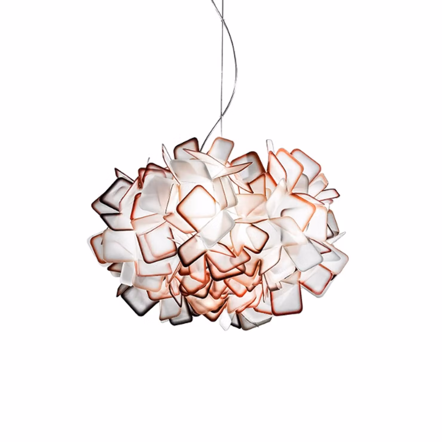 Slamp Lampada a sospensione CLIZIA, dimmerabile, Giallo / Arancione, Soggiorno / Sala da pranzo, Plastica, Design, Lampada a sospensione