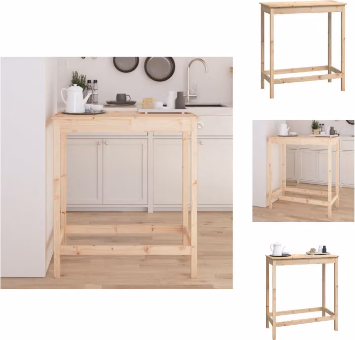vidaXL Tavolo da bar 100x50x110 cm in legno di pino massiccio - Tavoli da pranzo