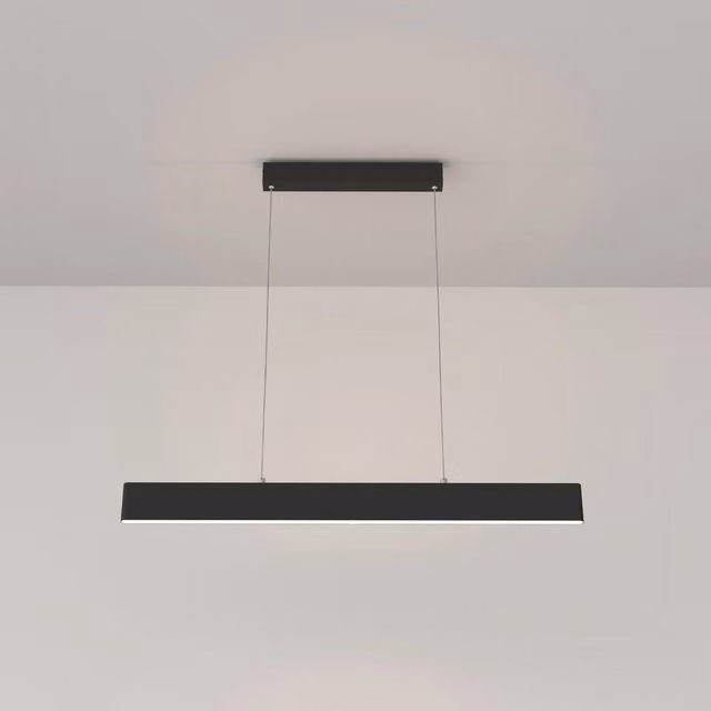 Lampadario a sospensione moderno Maytoni Step in metallo nero con luce LED integrata da 23W luce bianca calda