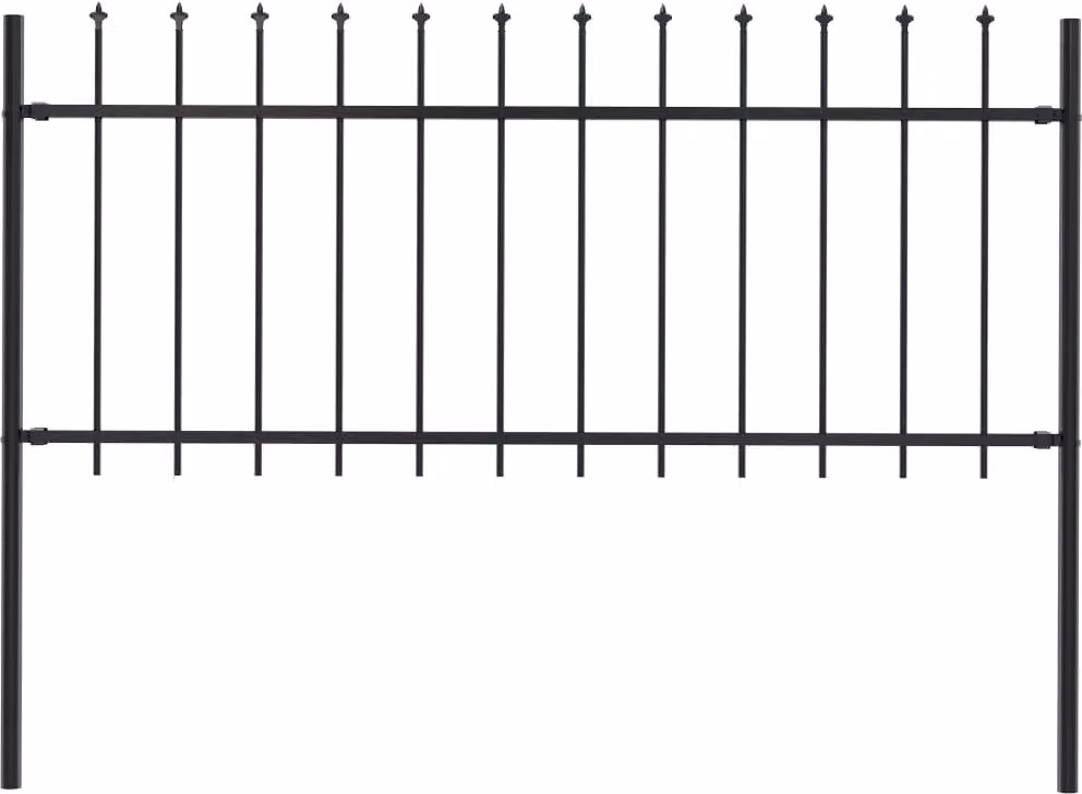 Recinzione da Giardino Woerden con Punta a Lancia in Acciaio 181x80 cm Nero