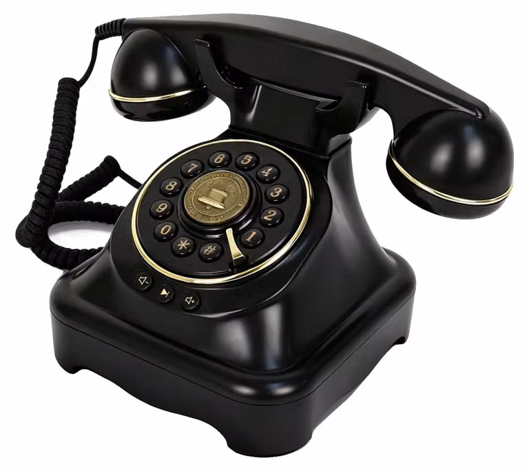 Telefono, registrazione audio, design vintage, nero