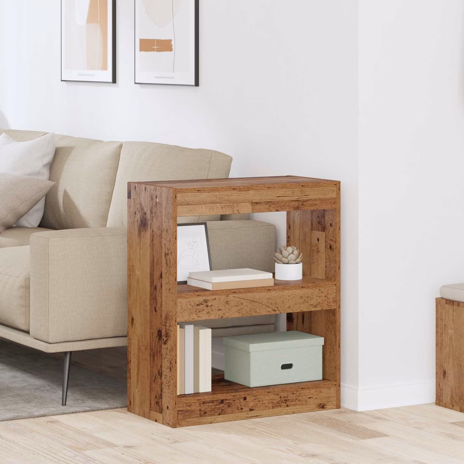 vidaXL Armadio per Libri Moderno in Legno Marrone con 2 Livelli L: 60 cm, P: 30 cm, H: 72 cm