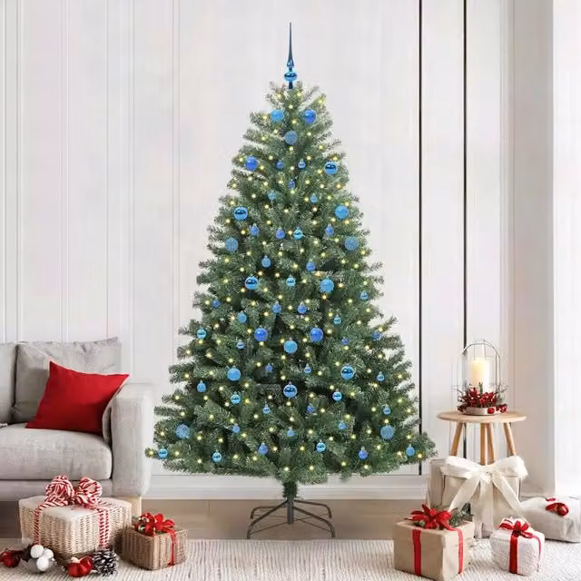 Albero di Natale artificiale verde con luci LED vidaXL Altezza: 210 cm – 1
