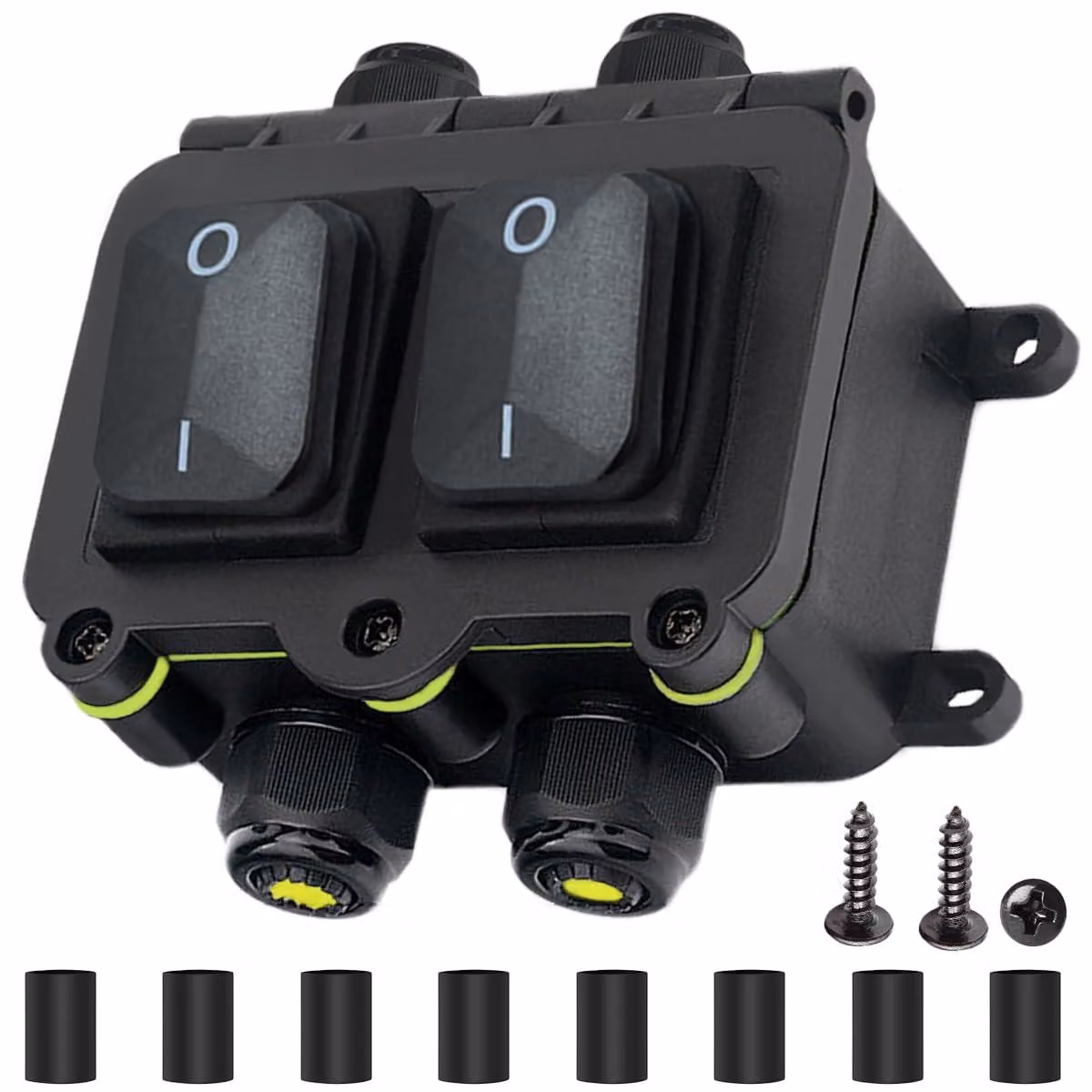 Interruttore a filo, grado di protezione IP68, resistente all'acqua, DPST, 16A, 250V, 4 poli, 2 posizioni