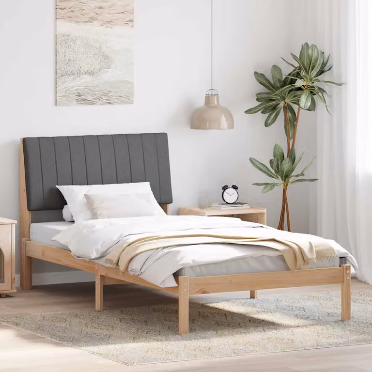 Struttura del letto moderna vidaXL in pino massello marrone 100 x 200 cm