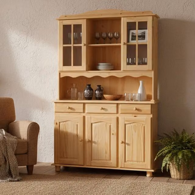 Madia Presezzo, Credenza 3 Cassetti, 130x32x198h cm Marrone Rovere