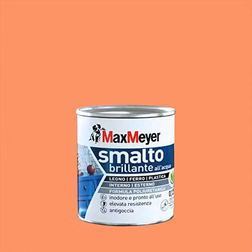 MaxMeyer Smalto Brillante all'acqua Poliuretanico Arancio Ace 0,125 l