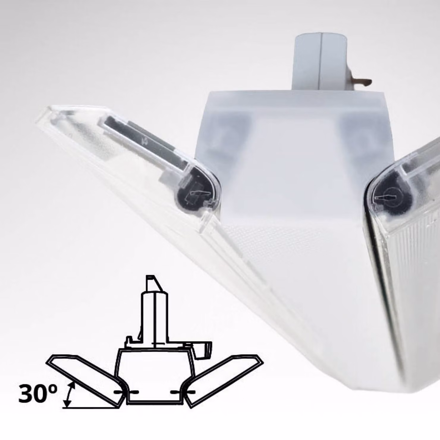 MEGAMAN Lampada a binario LED trifase Xavier 4000K bianca 60 cm, Bianco / Opale, Studio / Ufficio, Plastica