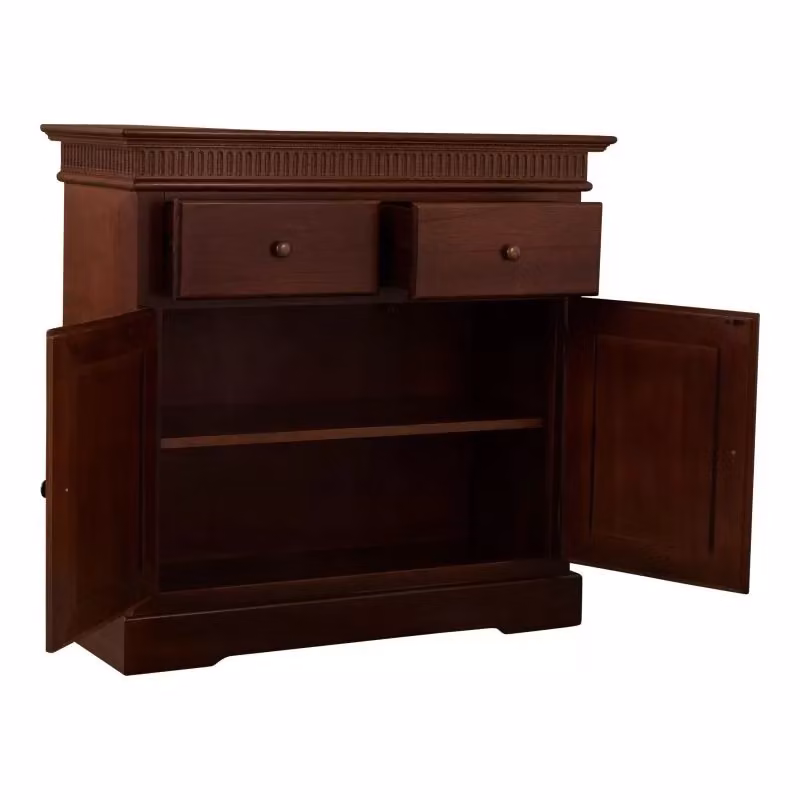 Madia credenza arte povera in legno con 2 porte tinta noce Mobili 2G L/P/H: 90 x 38 x 85 cm – 2