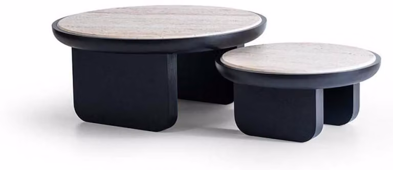 Elegantes Couchtisch Set mit harmonischen runden Formen und stabilem Design