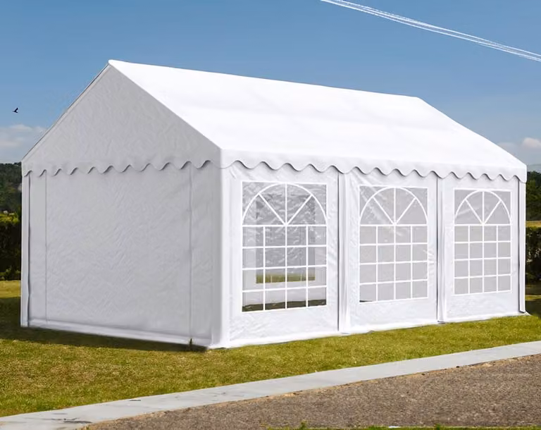 Tenda per feste 3x6 metri, PVC PREMIUM, 500 g/m², colore bianco
