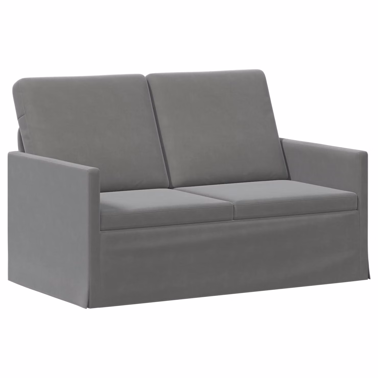 Divano a 2 posti vidaXL in velluto grigio con struttura in metallo L/P/H: 130 x 81 x 82 cm