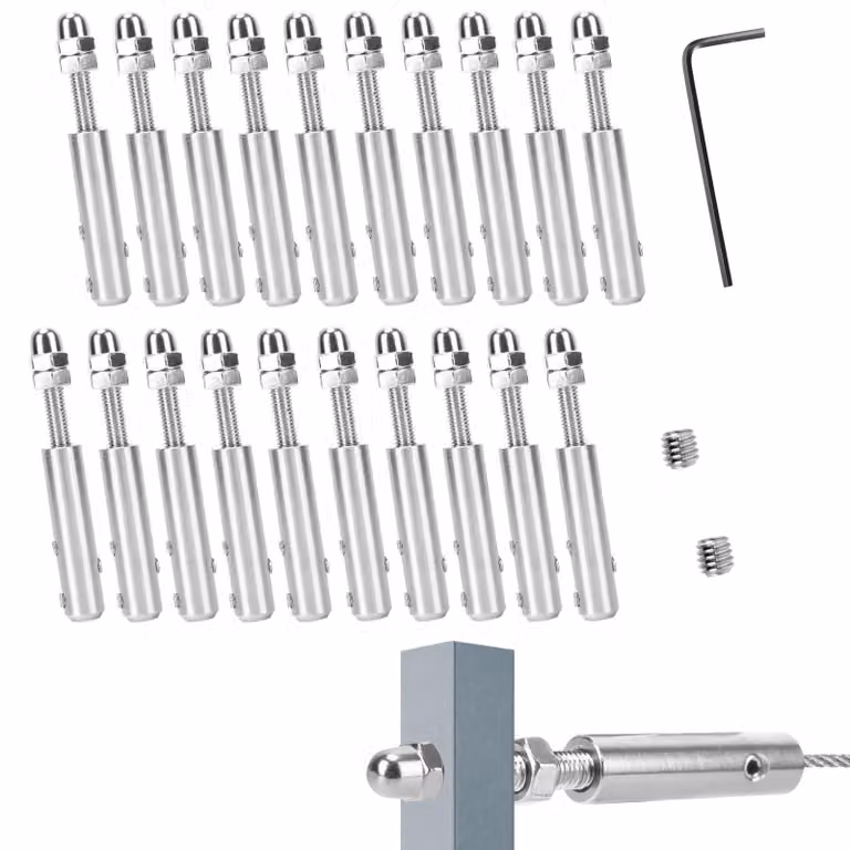 Set di 20 morsetti per cavi, adatti a cavi di 5 mm
