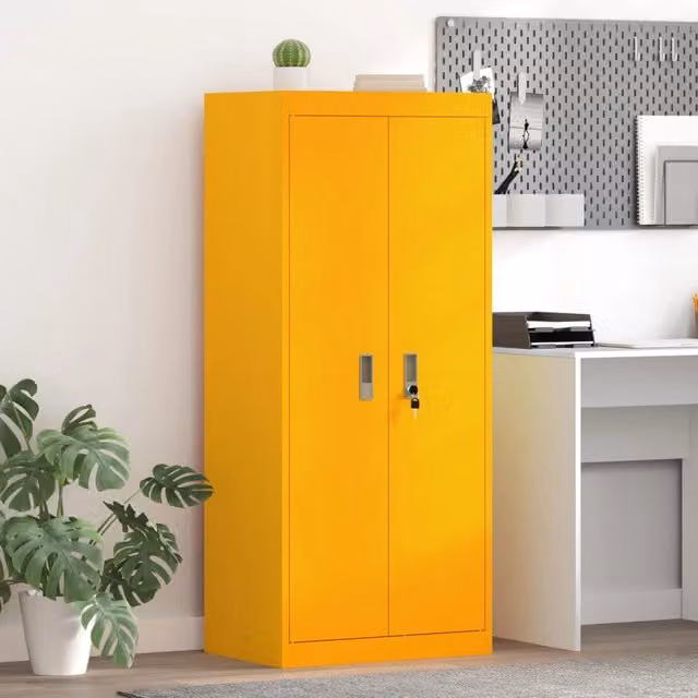 Armadio Giallo senape 60 x 40 x 140 cm Acciaio 891739