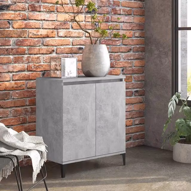 Credenza Grigio Cemento 60x35x70 cm in Legno Multistrato