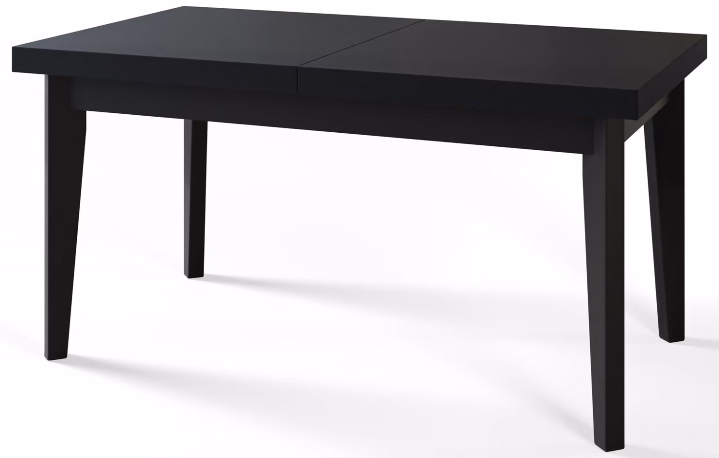 Alpi Moebel, Tavolo da Pranzo Skandi, Tavolo da Cucina Allungabile, Dimensioni: 140-180x80x78 cm, Gambe in Legno Nere, Nero