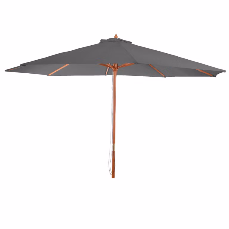 Ombrellone Florida, ombrellone da giardino, Ø 3,5 m poliestere/legno 7 kg ~ grigio scuro