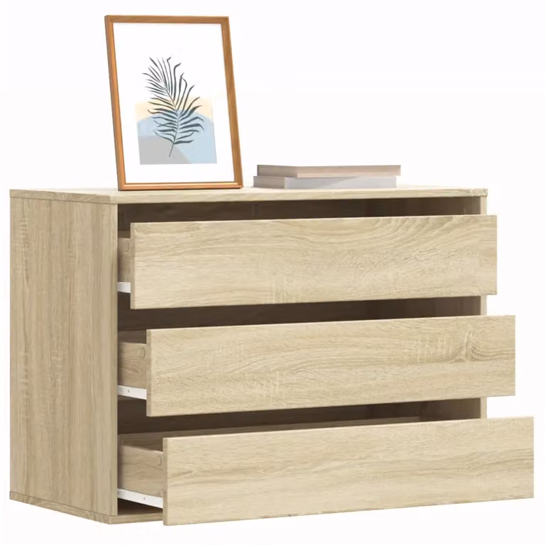 Cassettiera Angolare vidaXL in Legno Multistrato Rovere Sonoma, Colore Marrone e Beige, L 80 cm x P 41 cm x H 58 cm