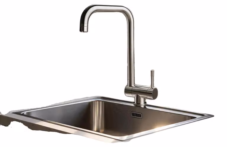 Rubinetto da cucina pieghevole, in acciaio inossidabile spazzolato, design salvaspazio, conforme alle normative CE, collegamento flessibile, dimensioni compatte