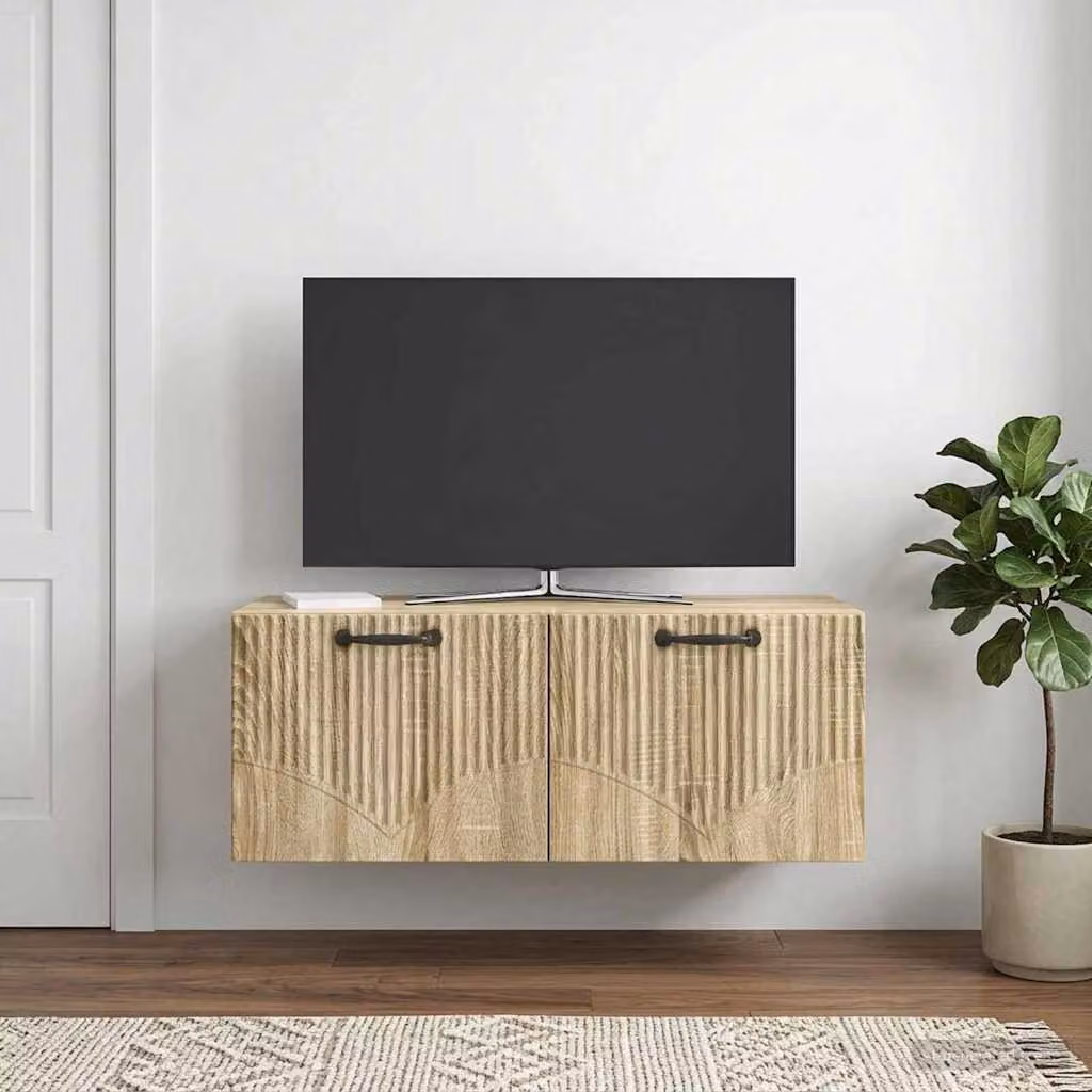 vidaXL Mobile Porta TV da Muro Moderno in Rovere Sonoma, L 78,5 cm x P 31 cm x H 30 cm
