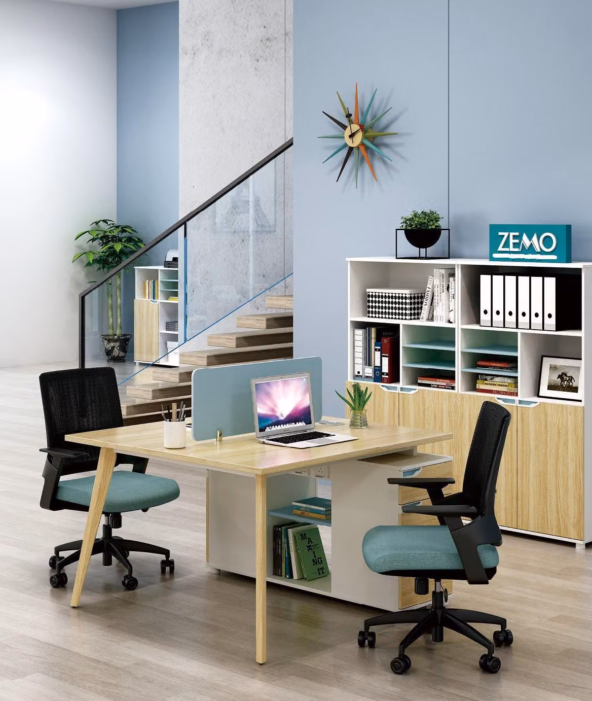 Schreibtisch workstation tisch 2 arbeitsplätze counter holz tische büro möbel