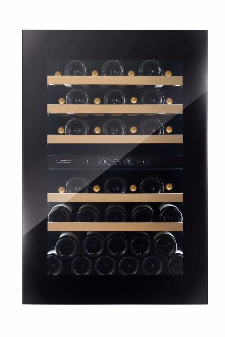 Cantina Linea Horizon porta 'full glass' nera push to open, classe F, 44 bottiglie - DVH-44.120DB.TO