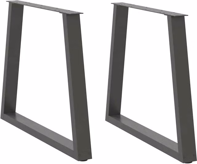 Set di 2 gambe regolabili per tavolo da pranzo a forma di V 80 x 72-73,3 cm design moderno e contemporaneo acciaio antracite 02_0056864
