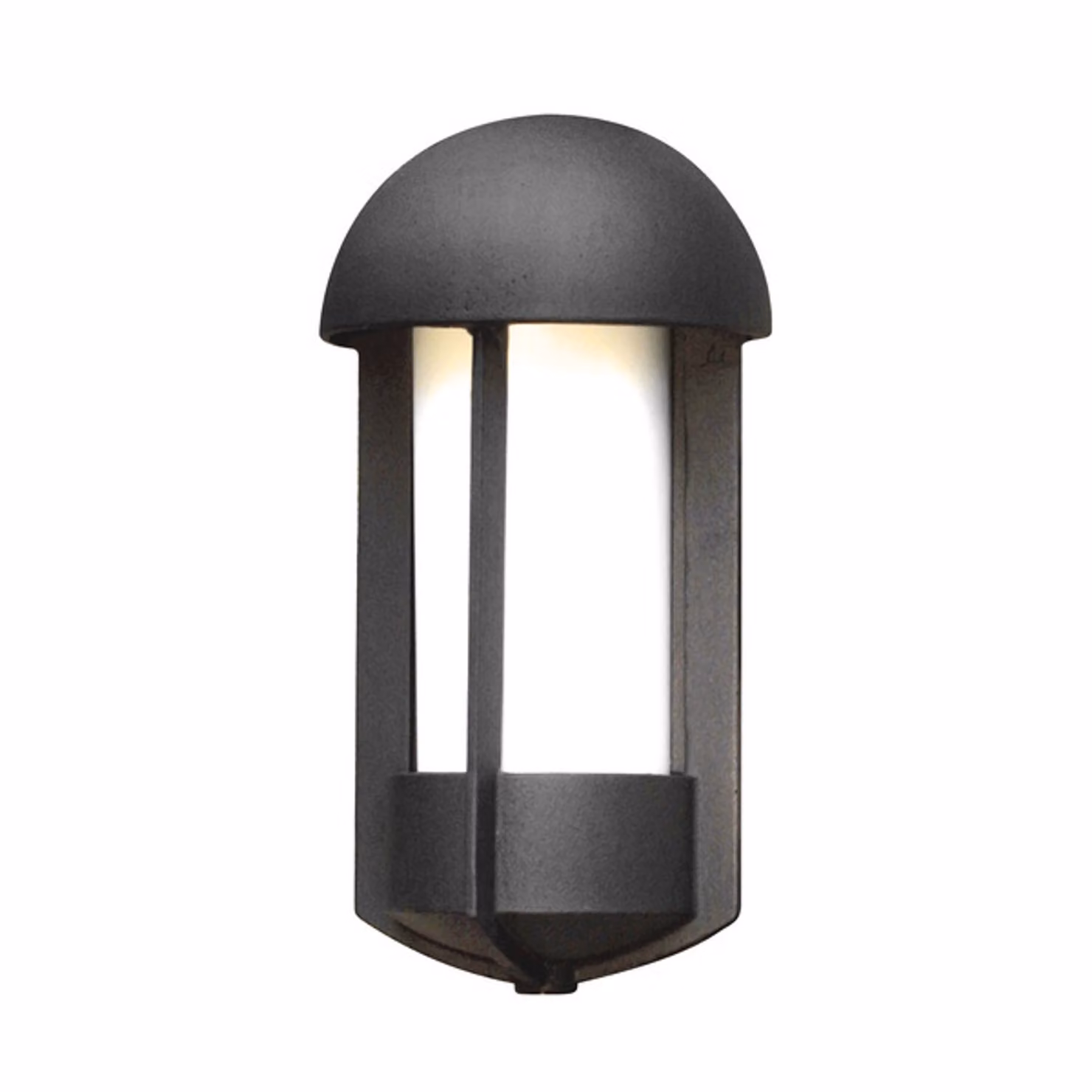 Applique Konstsmide Tyr in alluminio laccato nero, con vetro acrilico opale