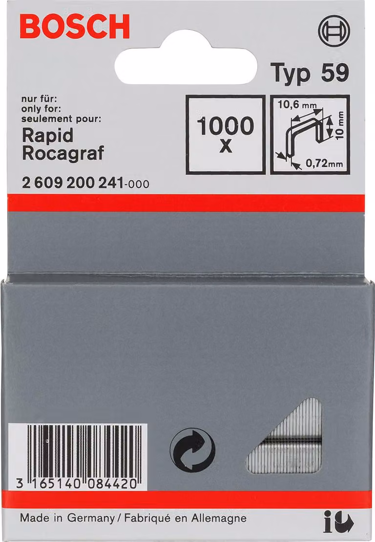 Bosch 1000 punti metallici tacker 10/10,6 mm tipo59