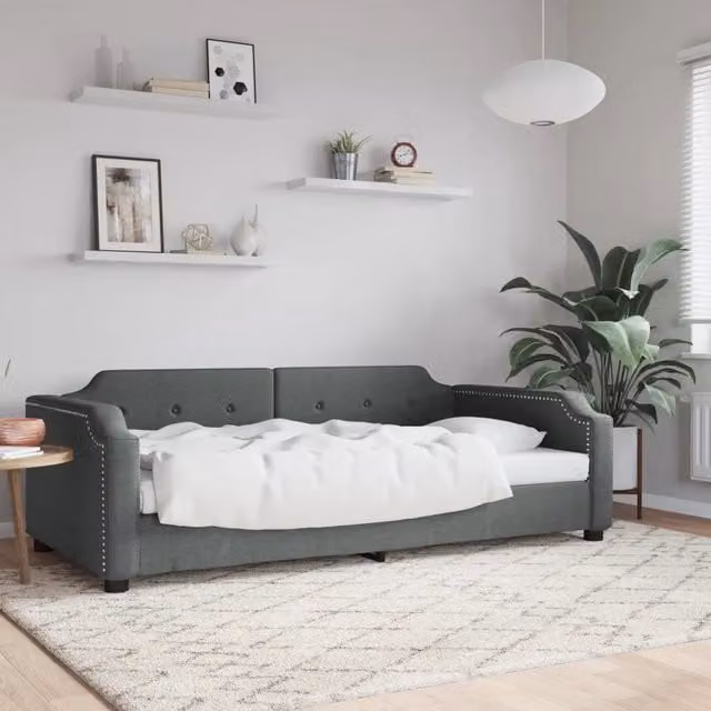 Letto da giorno moderno vidaXL in tessuto grigio