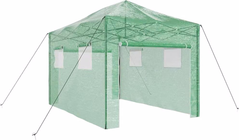Tuinkas verde militare - 280 x 410 x 315 cm - Struttura in ferro - Rivestimento in polietilene