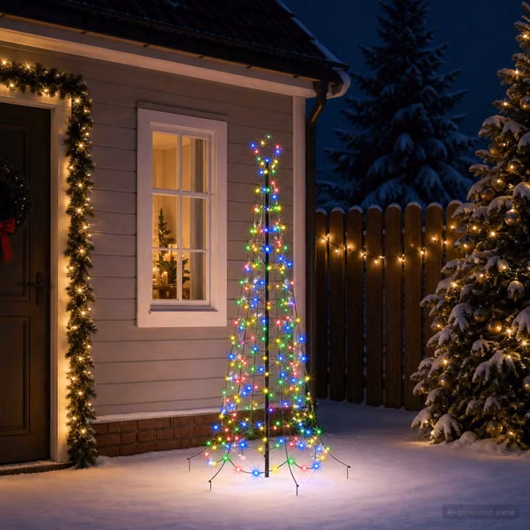 vidaXL Albero di Natale a spirale LED con picchetto EKENAS 180 cm
