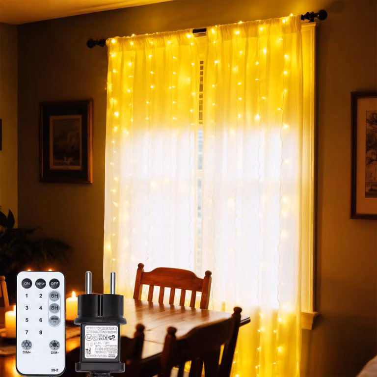 Tenda luminosa, 1 x 3 metri, luce calda, adatta per interni ed esterni