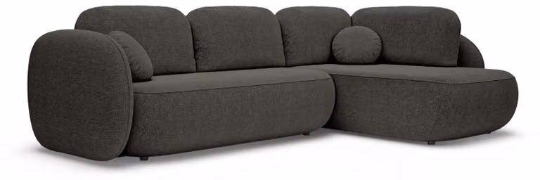 Divano angolare con funzione letto, modello Olemo, lato destro, colore marrone basalto