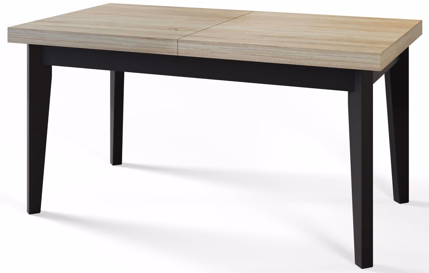 Alpi Moebel, Tavolo da Pranzo Skandi, Tavolo da Cucina Allungabile, Dimensioni: 120-160x80x78 cm, Gambe in Legno Nere, Nero
