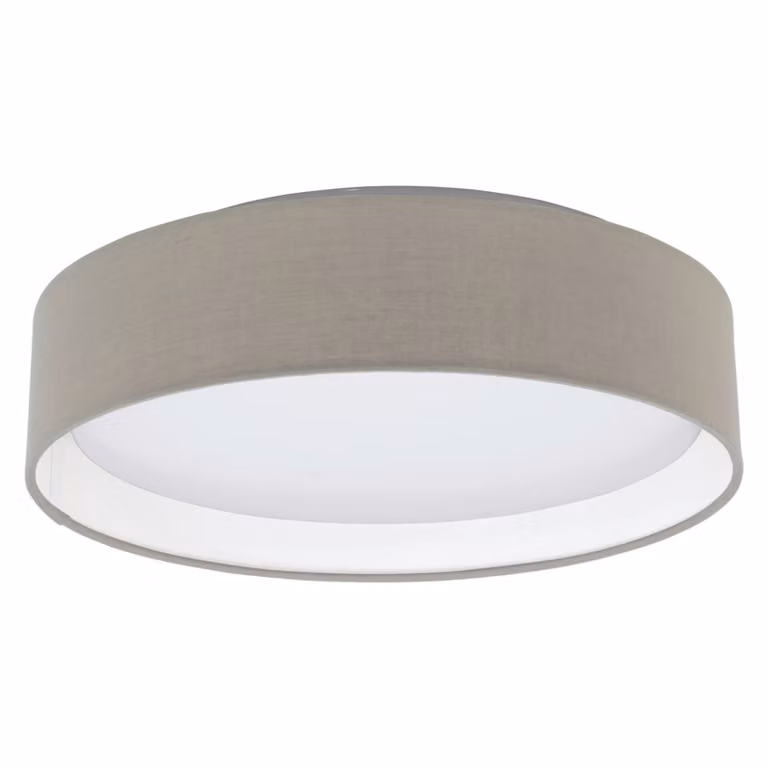 Eglo 31589 Pasteri plafoniera in plastica acciaio bianco tessile taupe (grigio-marrone)